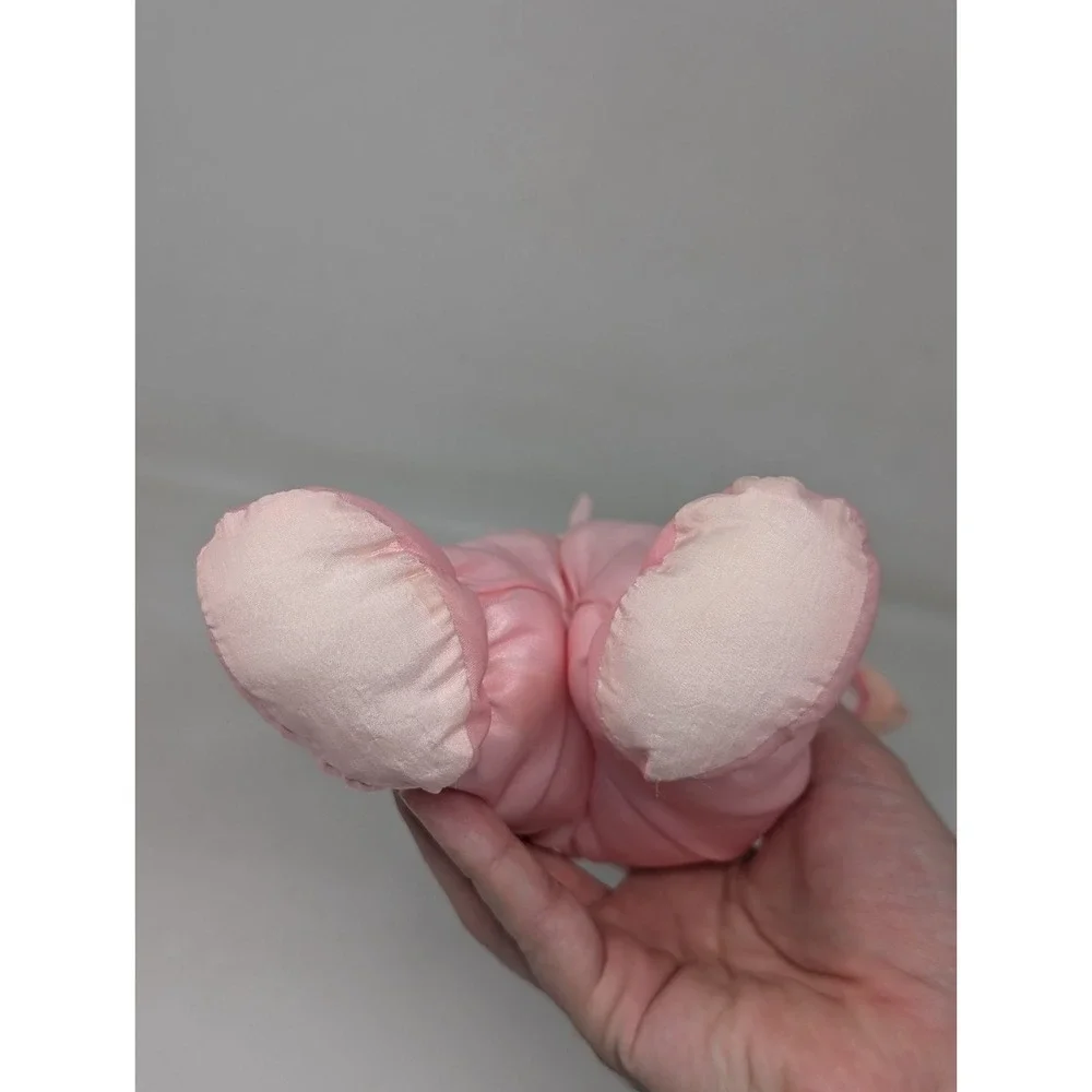 Vintage Playskool My Very Soft Baby Doll with Bonnet Pink Squeaker Plush Toy